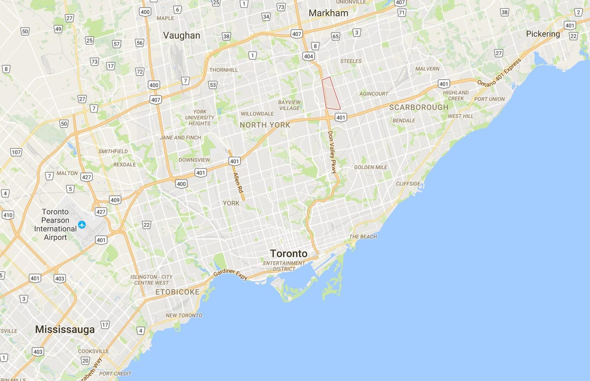 Mapa piękny rejon Toronto