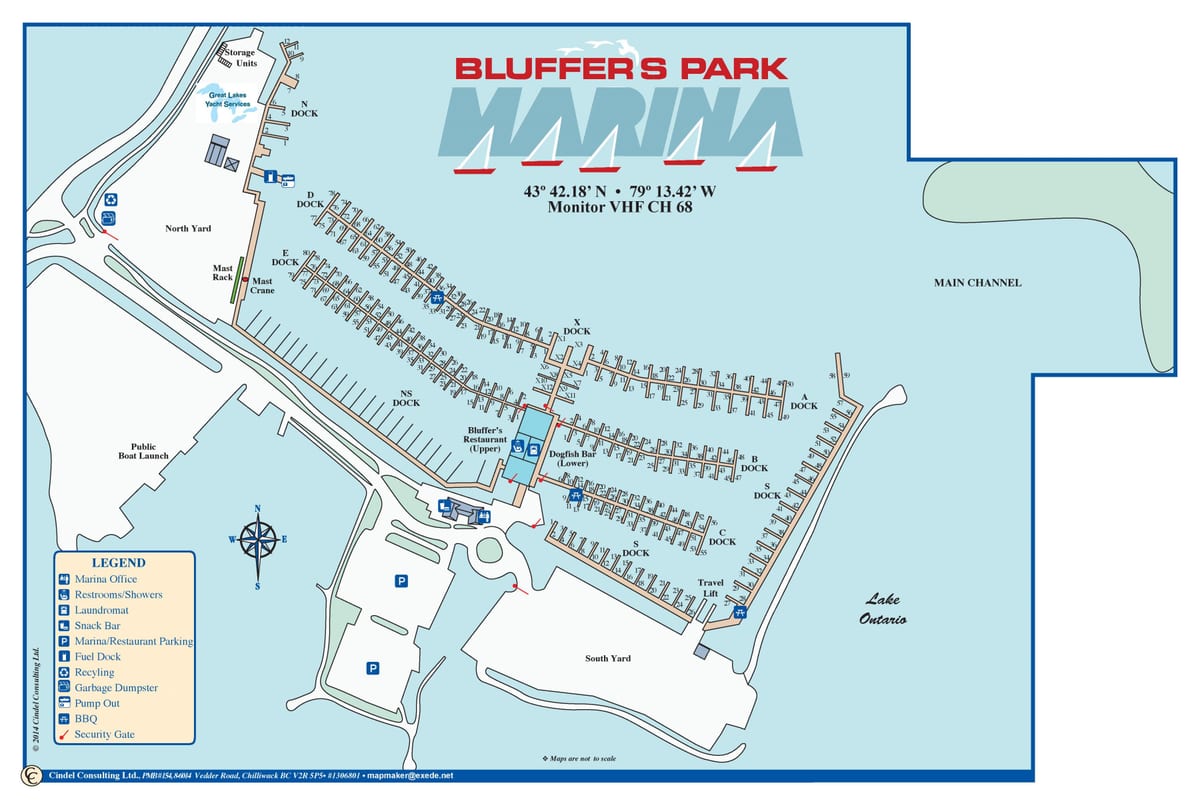 Mapa Блафферс Park Marina