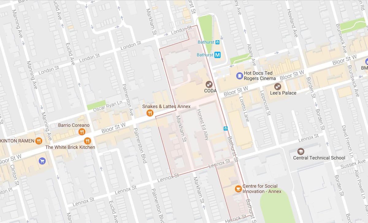 Mapa Мирвиса wsi dzielnicy Toronto