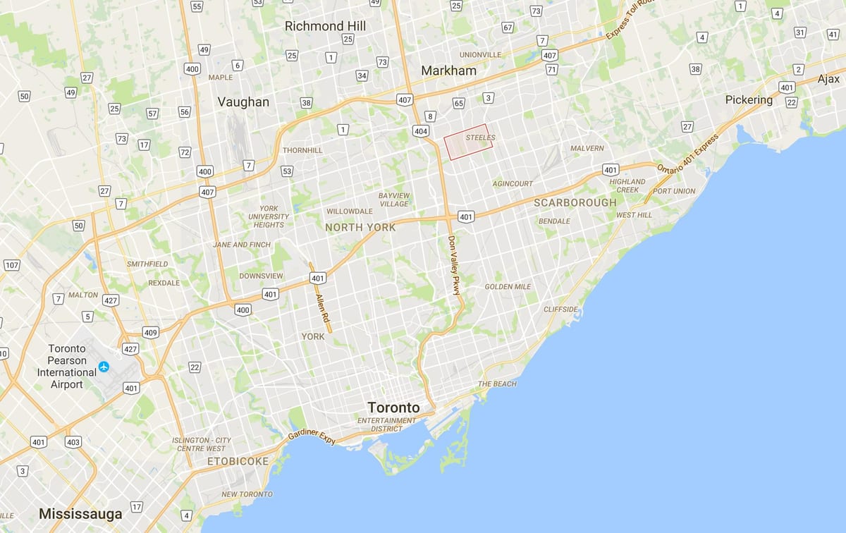 Mapa Стилс dzielnica Toronto