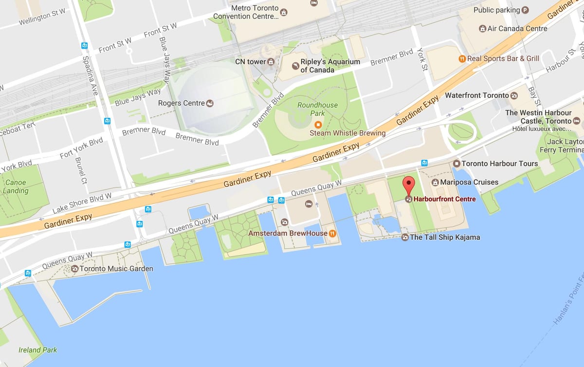Mapa Харборфронт dzielnicy Toronto