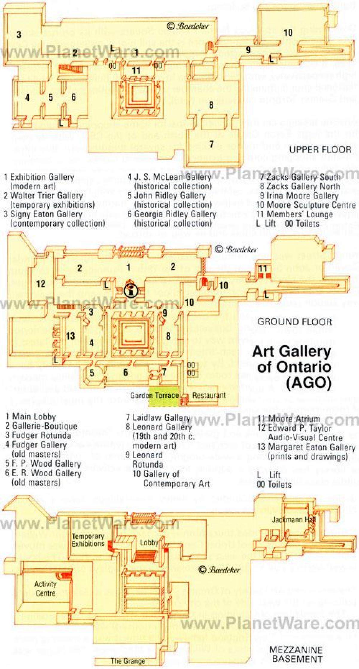 Mapa galeria sztuki Ontario