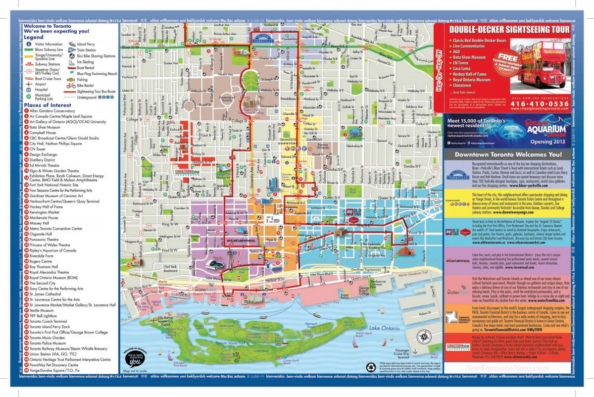 Mapa atrakcji Toronto