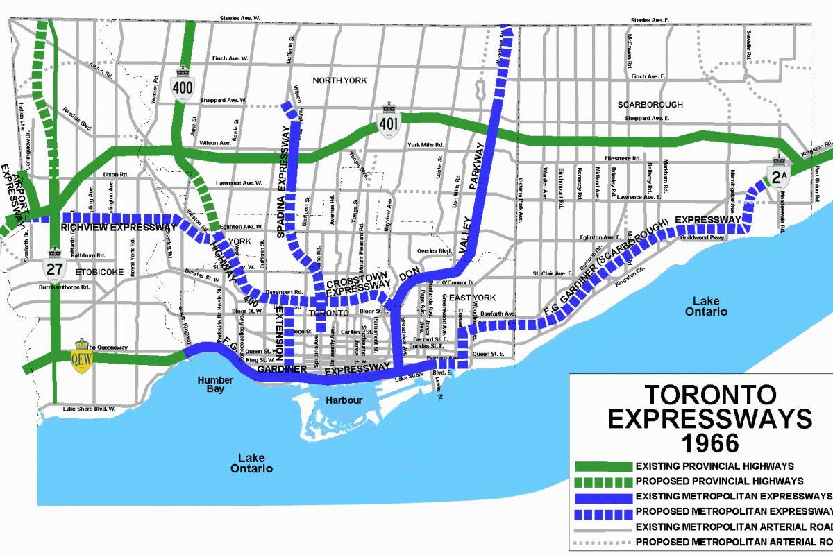 Mapa Toronto autostrady