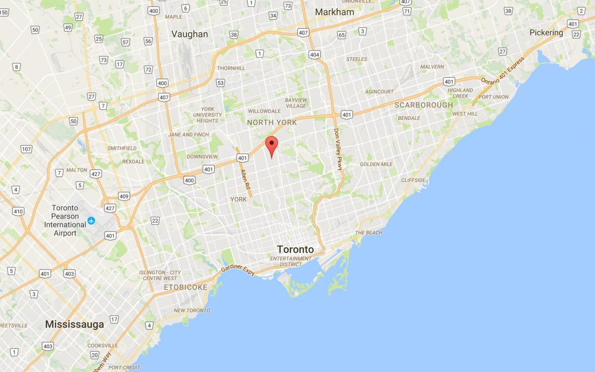 Mapa Bedford Park dzielnica Toronto