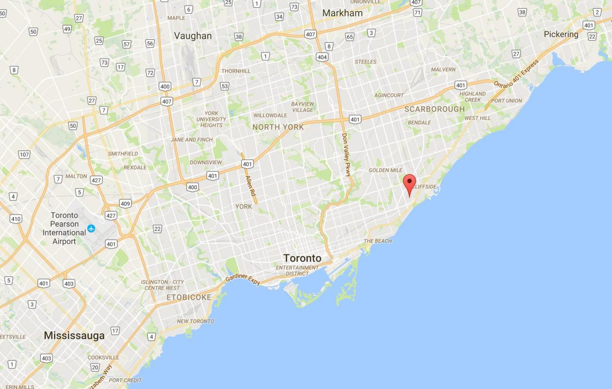 Mapa Brzoza skały wyżyny dzielnica Toronto