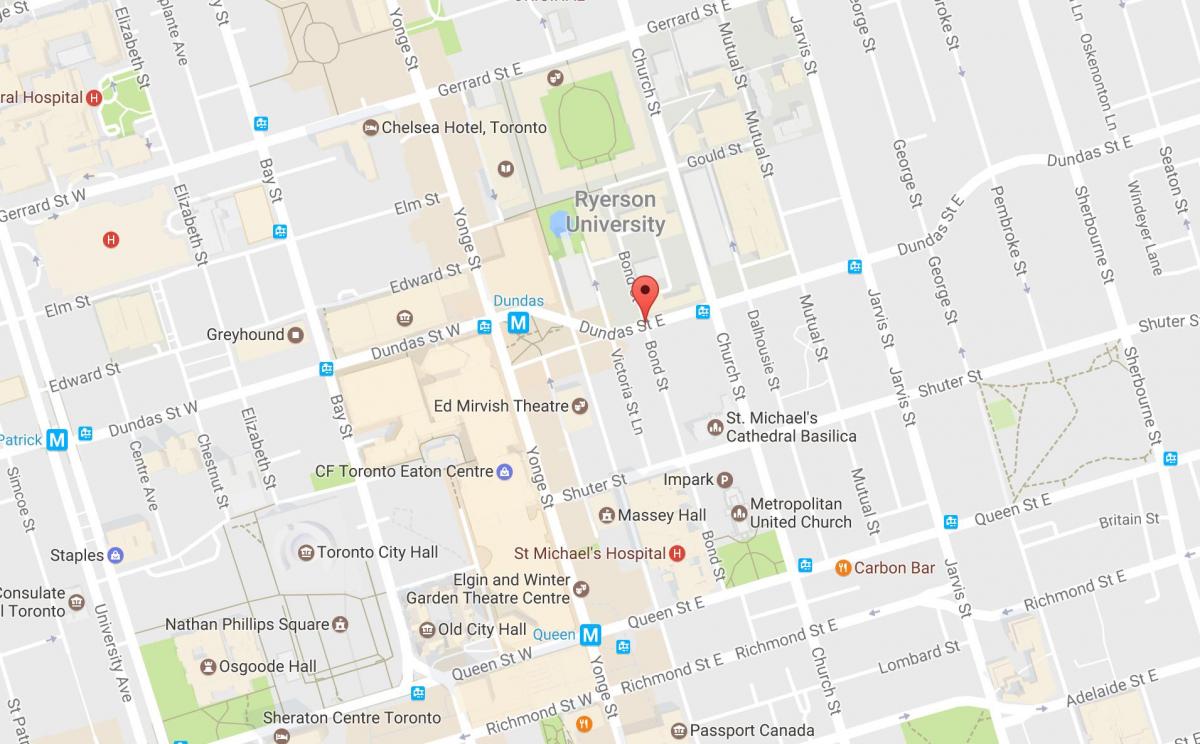 Mapa-Bond street w Toronto