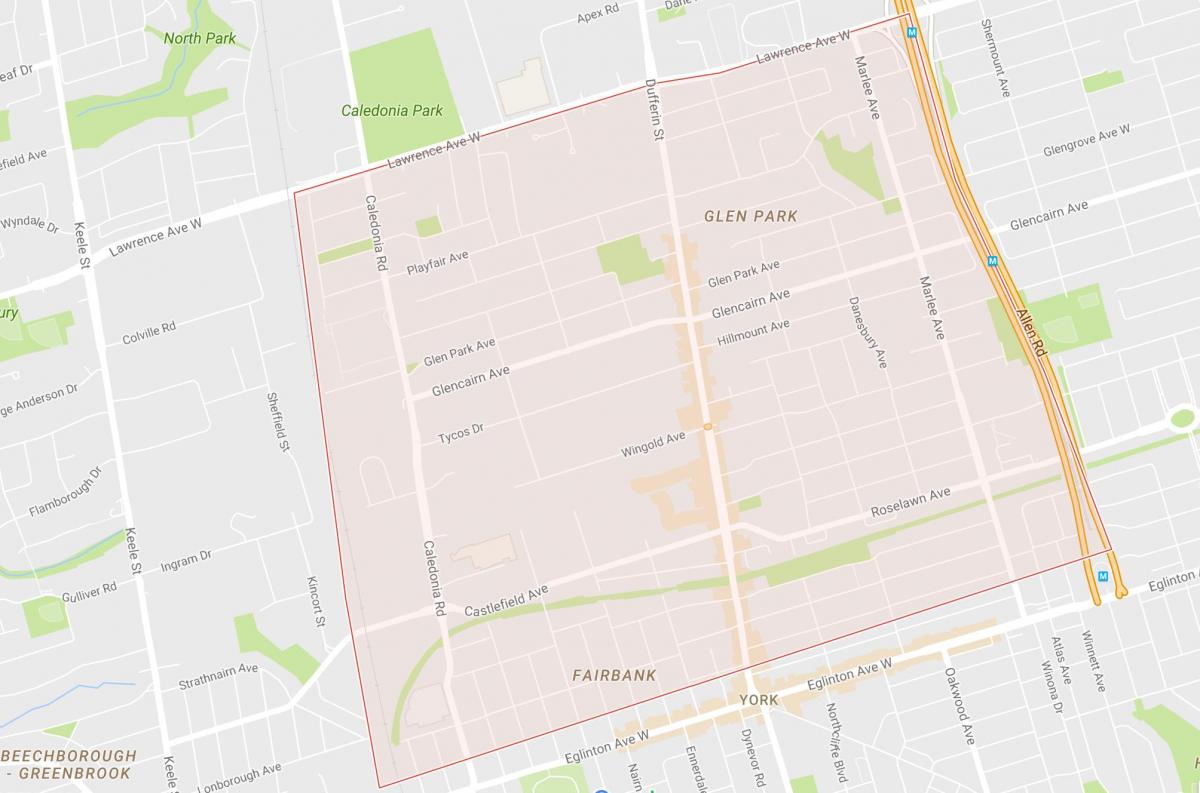 Mapa Briar Hill–Belgravia dzielnicy Toronto