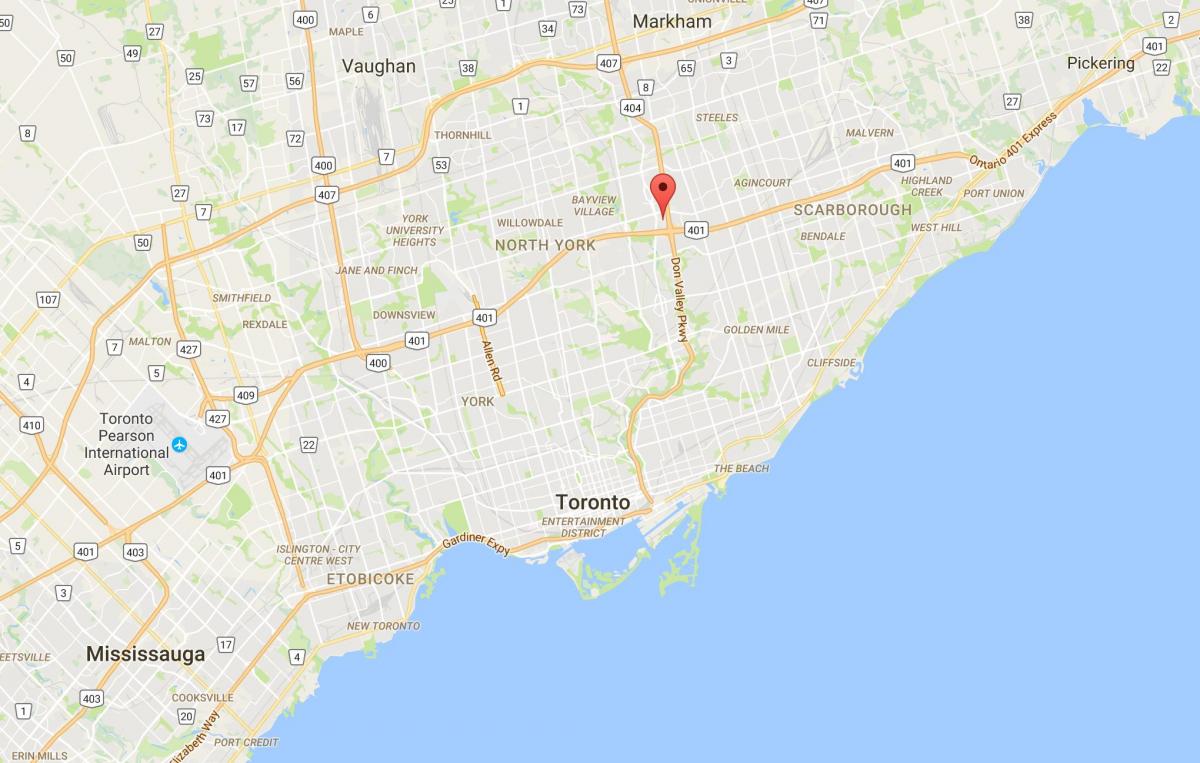 Mapę Bulwar Las dzielnica Toronto
