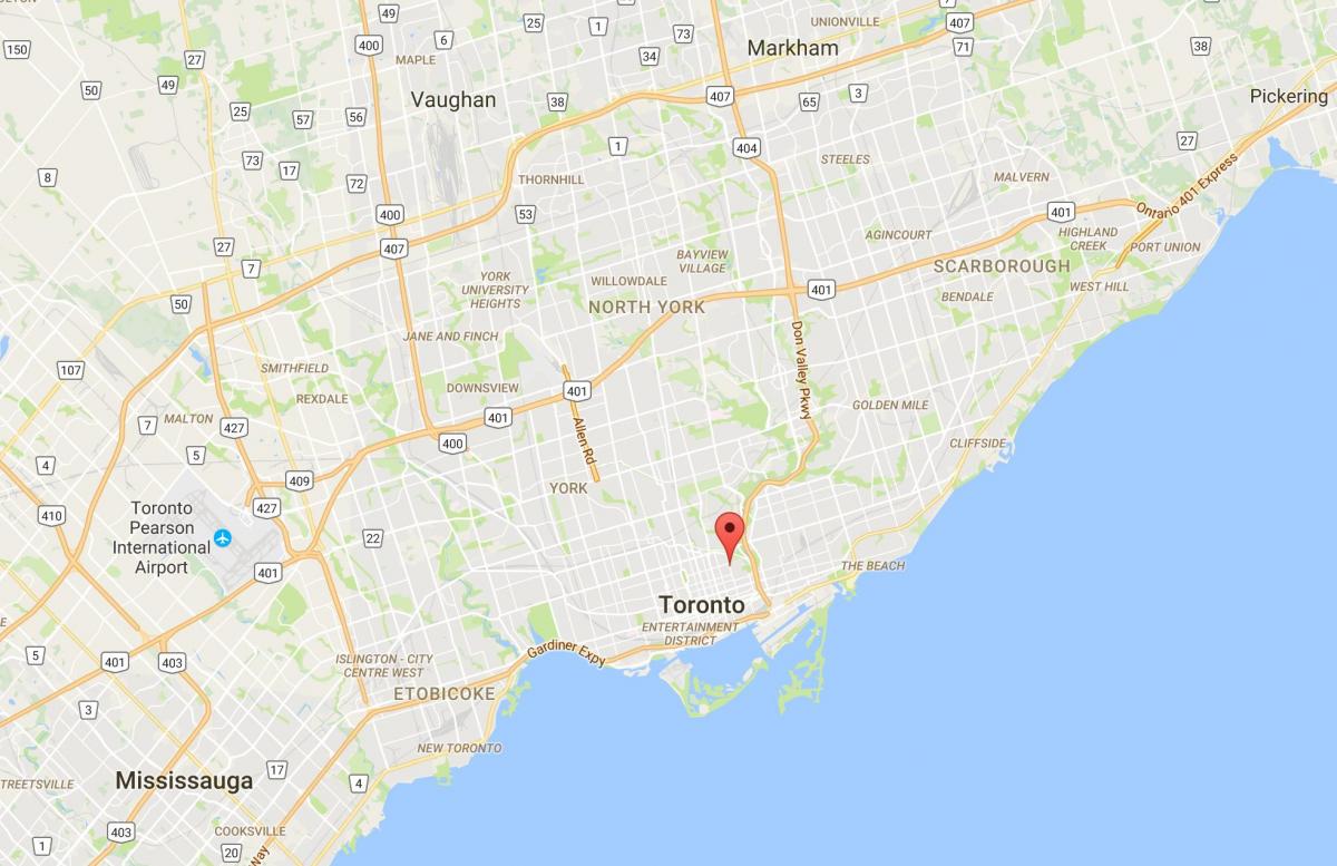 Mapa Cabbagetown dzielnica Toronto