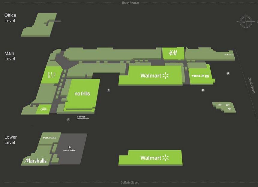 Mapa Дафферин centrum handlowym w Toronto