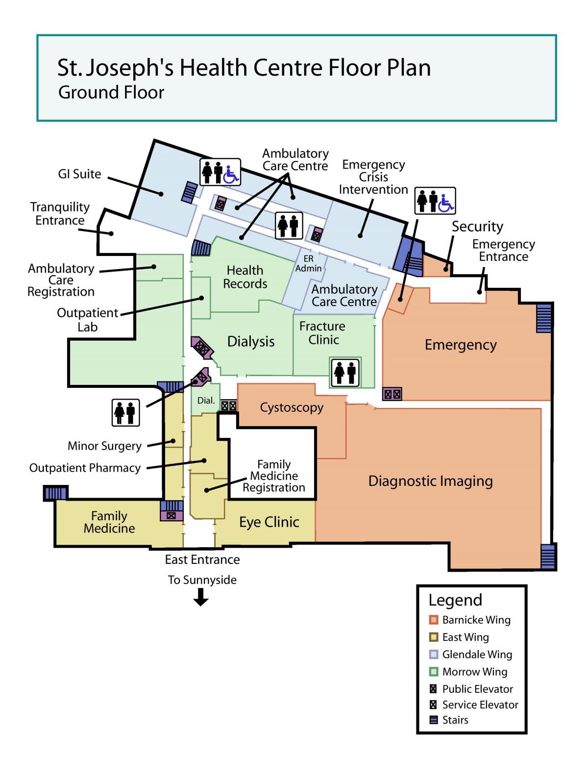 Mapa centrum zdrowia ziemi Świętego Józefa piętro