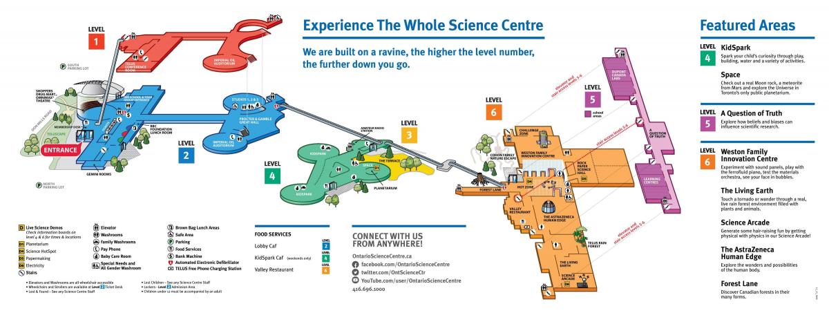 Mapa centrum nauki Ontario 
