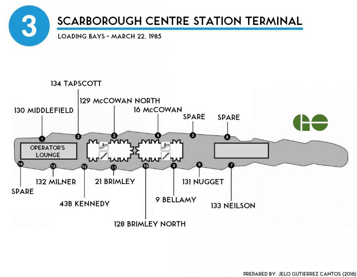 Mapa Toronto Scarborough terminal centrum 