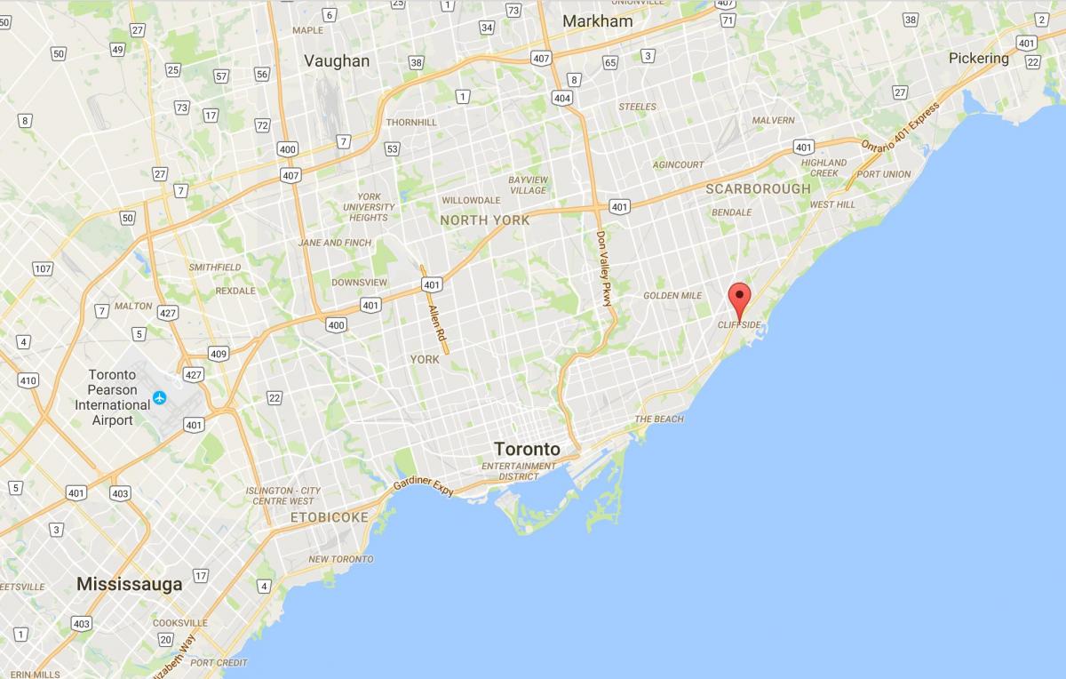 Mapa Cliffside dzielnica Toronto