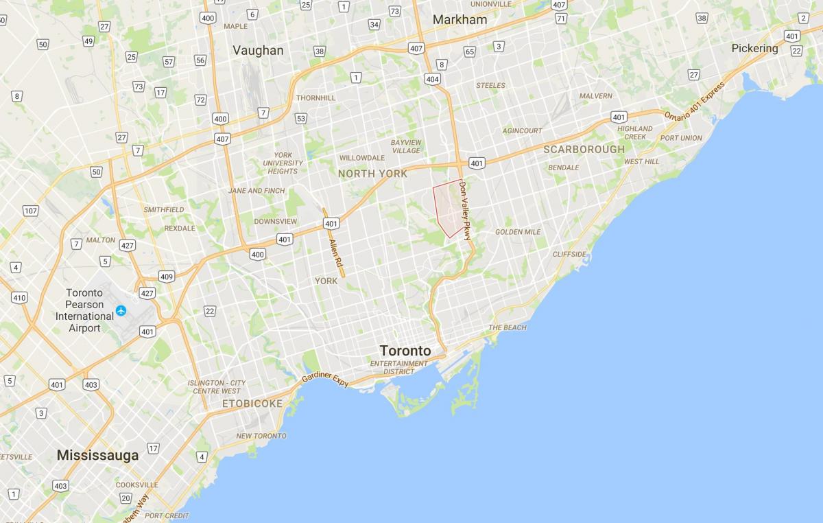 Mapa Don Mills dzielnica Toronto