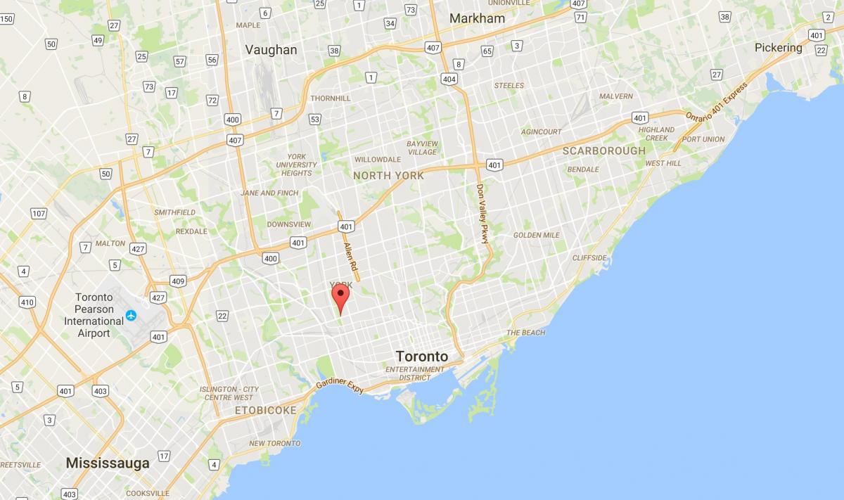 Mapa Earlscourt dzielnica Toronto