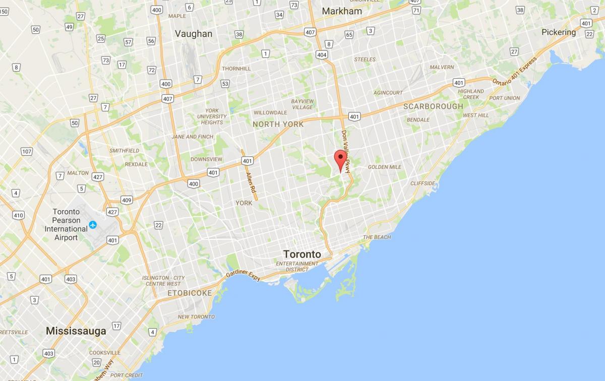 Mapa Flemingdon Park w Toronto