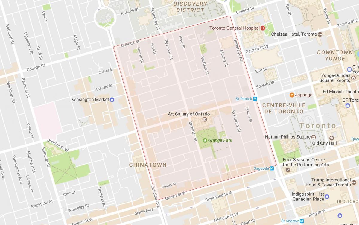 Mapa Grange Park W Toronto