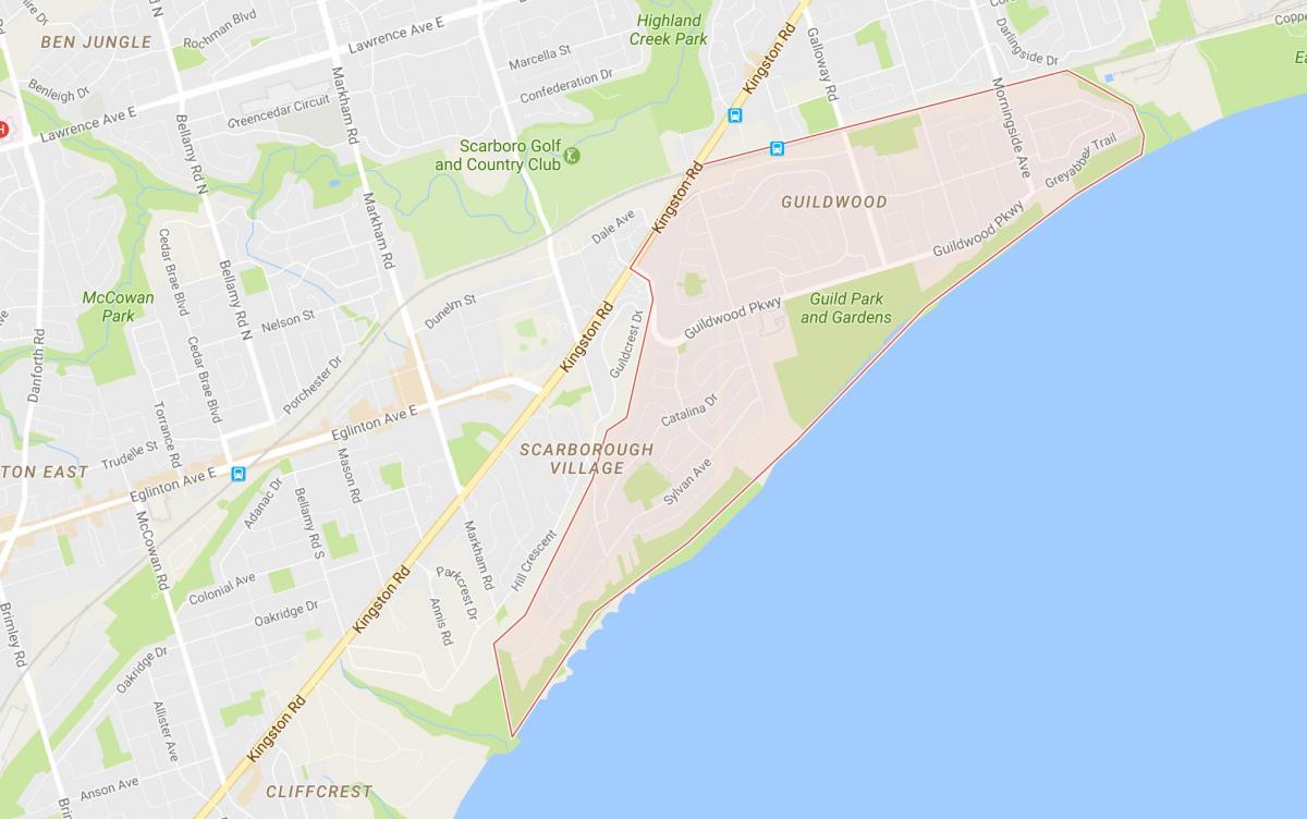 Mapa Guildwood dzielnicy Toronto