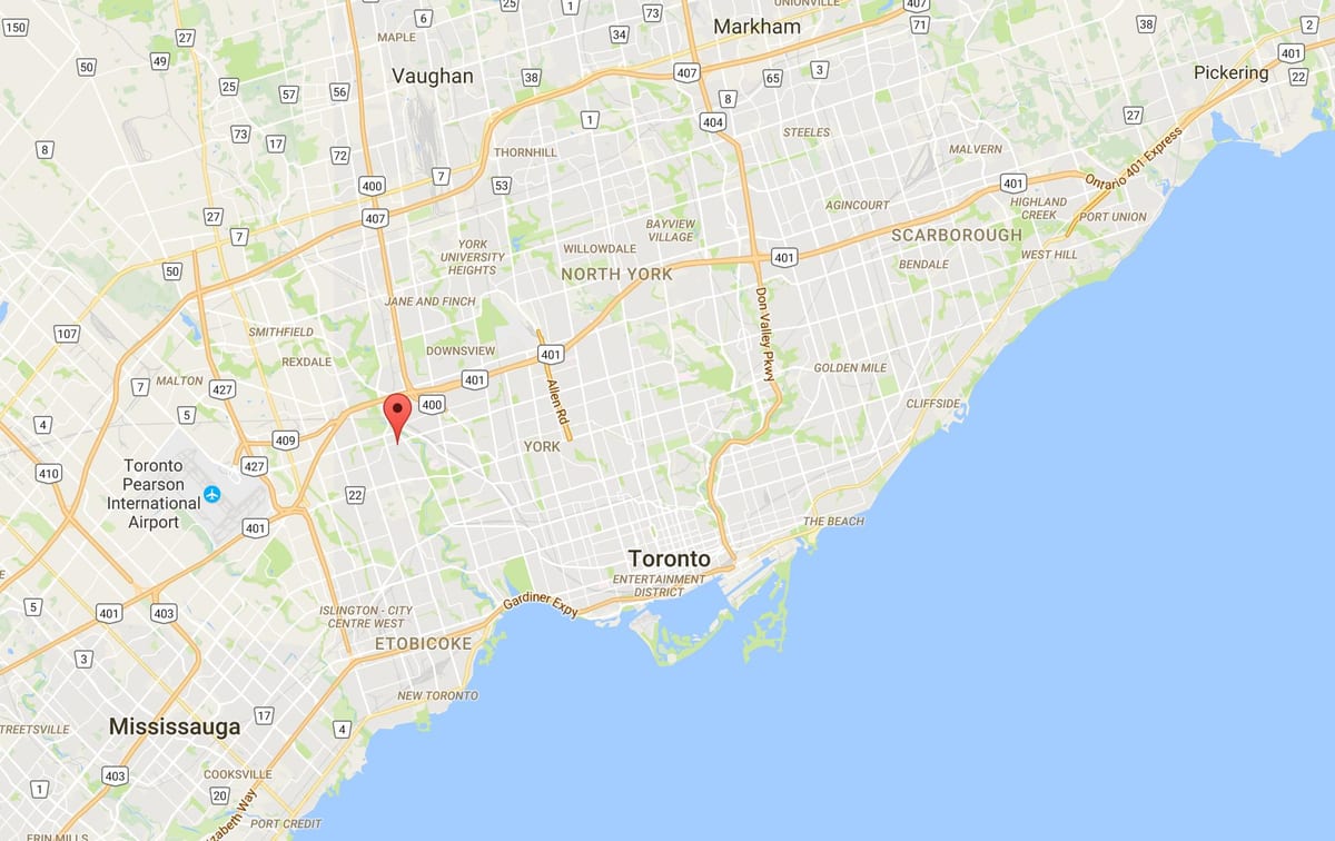Mapa humber do atlantyku wysokości – Уэстмаунт dzielnica Toronto