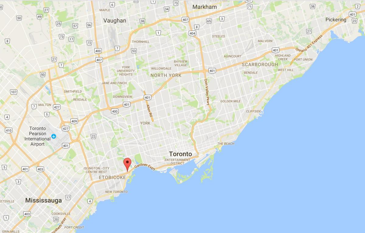 Mapę w stonegate-Queensway dzielnica Toronto