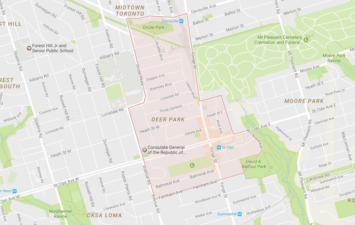 Mapa Deer Park W Toronto