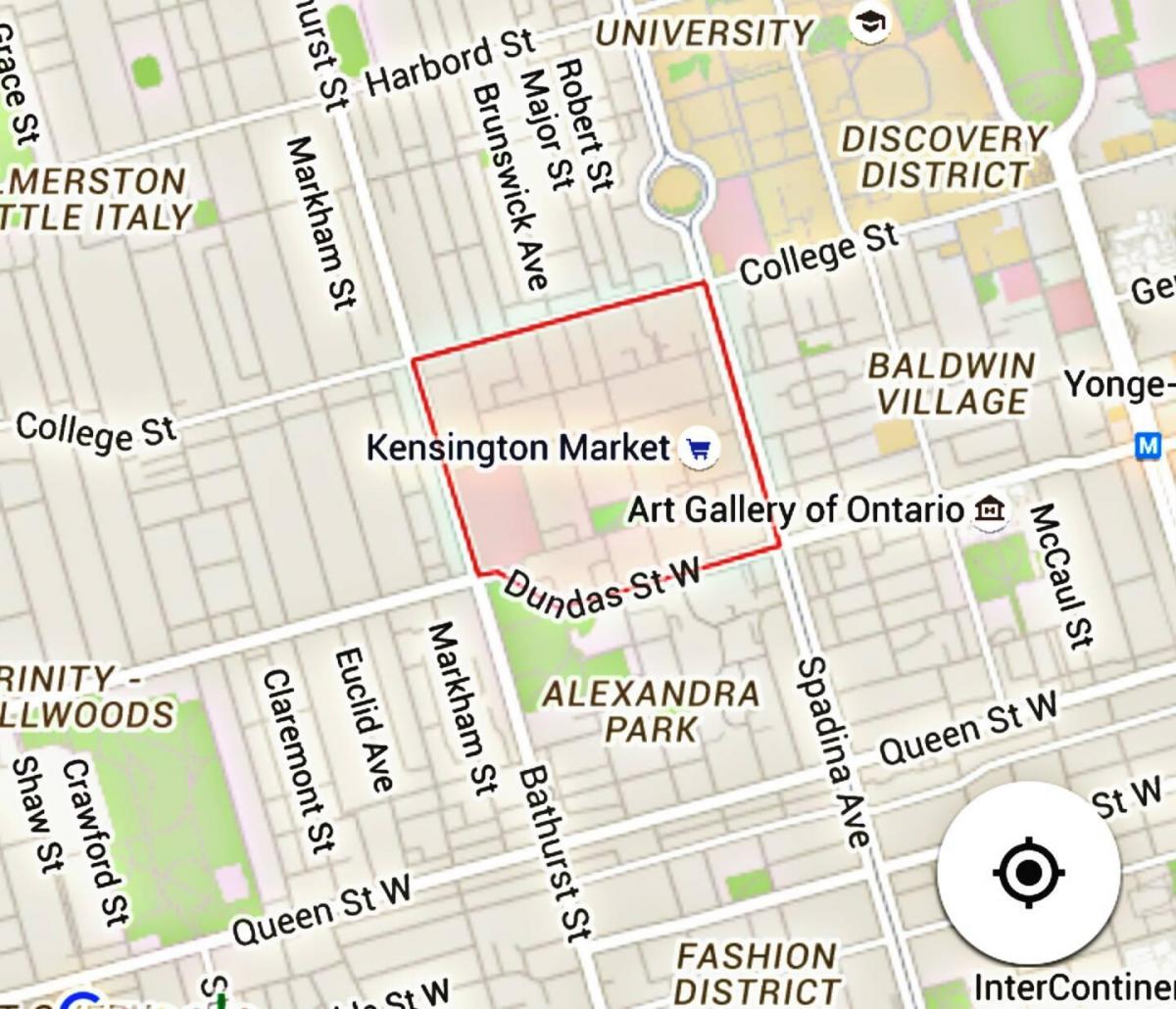Mapa Kensington market