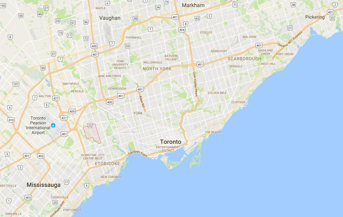 Mapa Księżniczka ogrody dzielnica Toronto