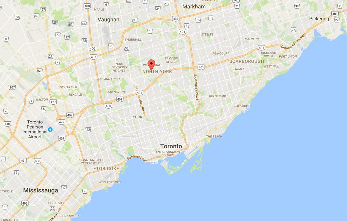 Mapa Lansing dzielnica Toronto