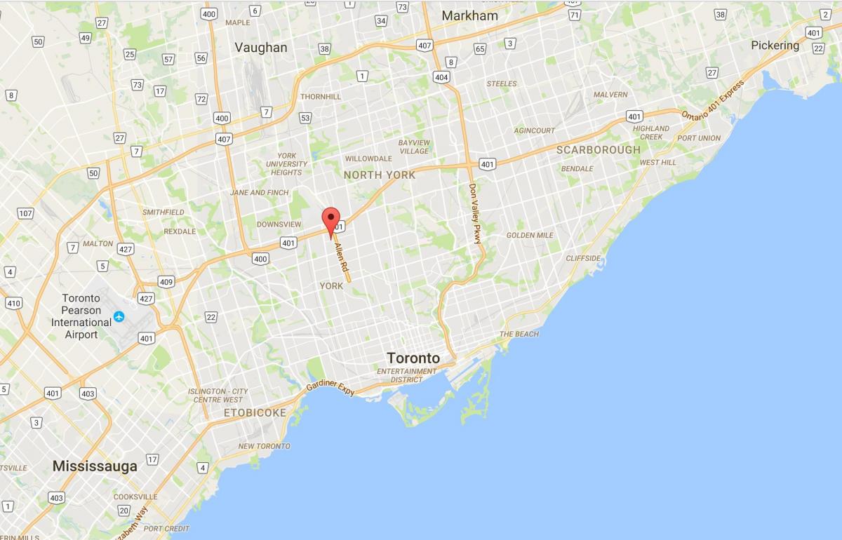 Mapa wysokości Lawrence dzielnica Toronto