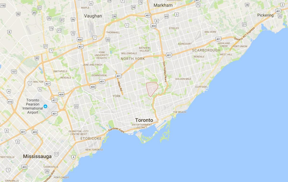 Mapa Leaside dzielnica Toronto