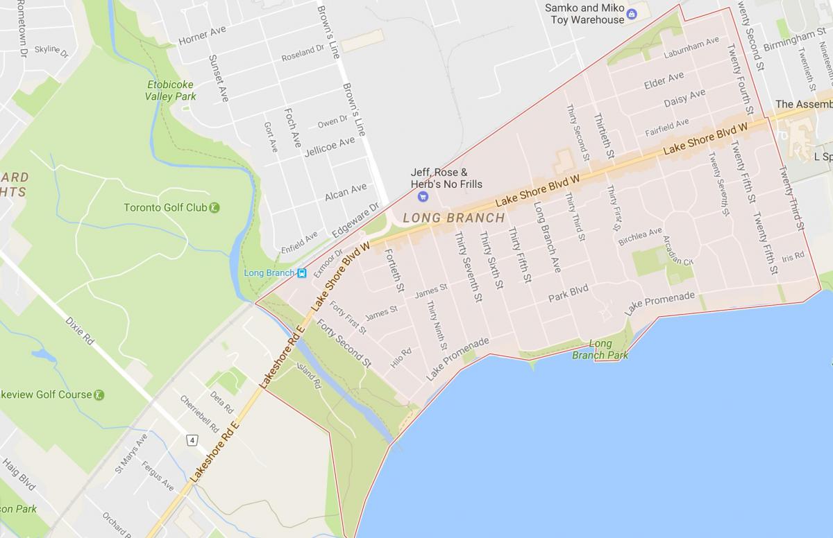 Mapa długim sąsiedztwa oddziału Toronto