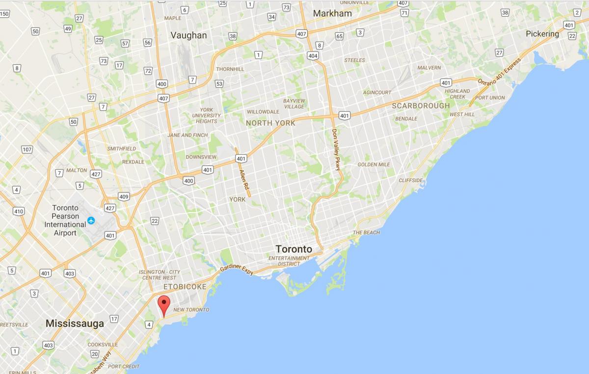 Mapa Long Branch dzielnica Toronto