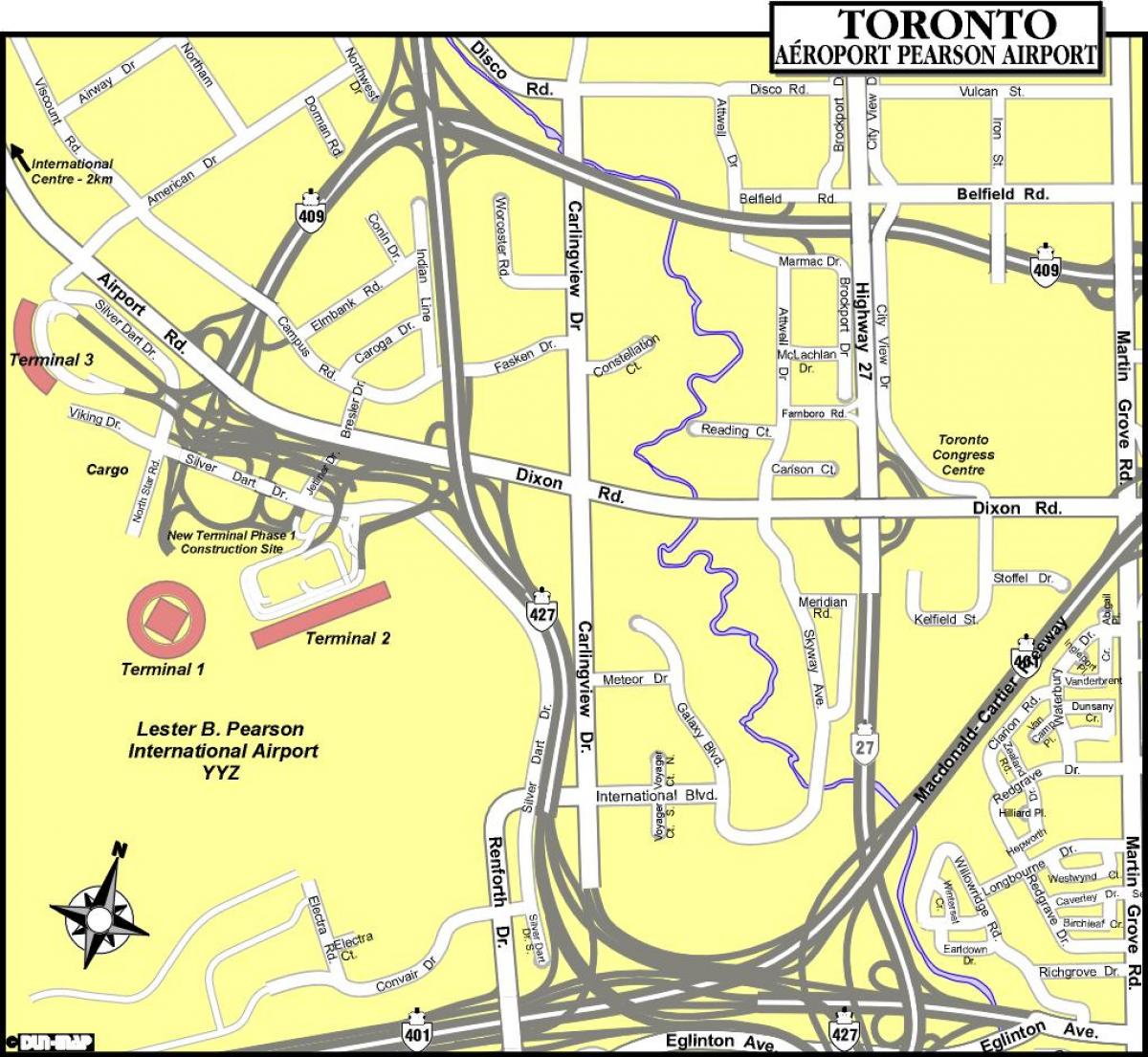 Mapa Toronto lotnisk