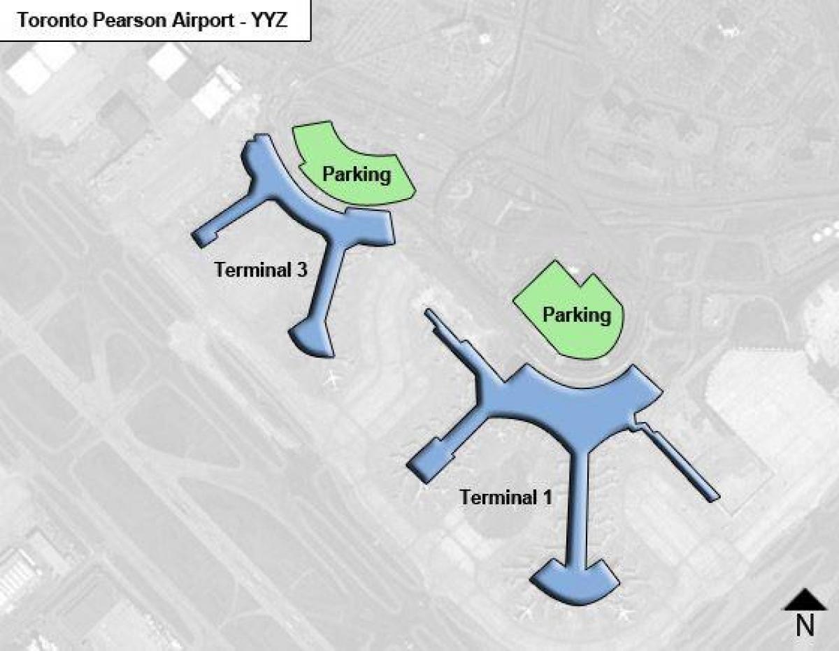 Mapa Toronto Pearson international airport Kanady