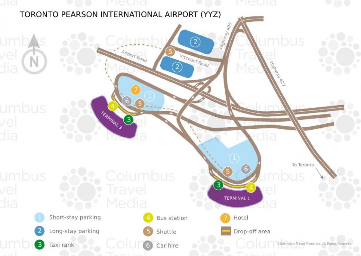 Mapa lotnisko Toronto Pearson 