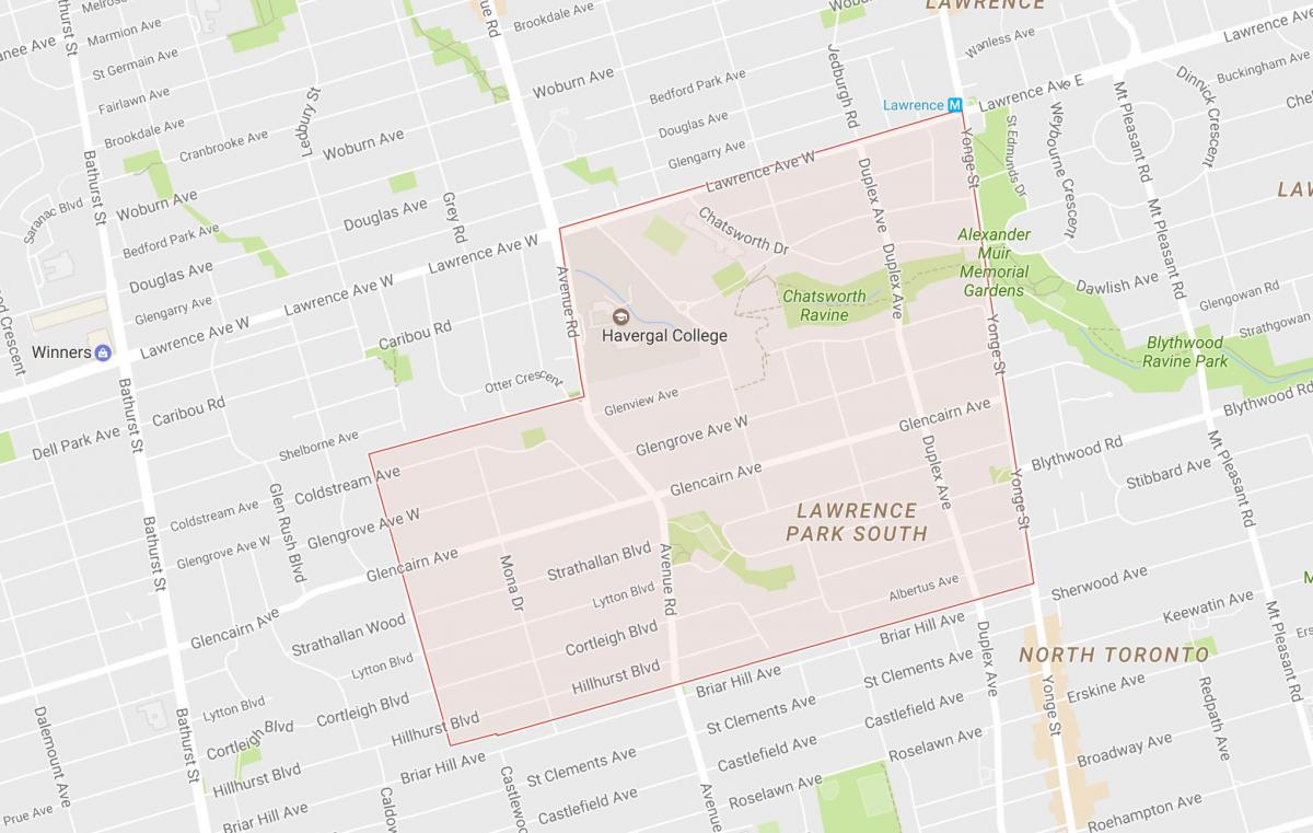 Mapa Lytton-Park dzielnicy Toronto