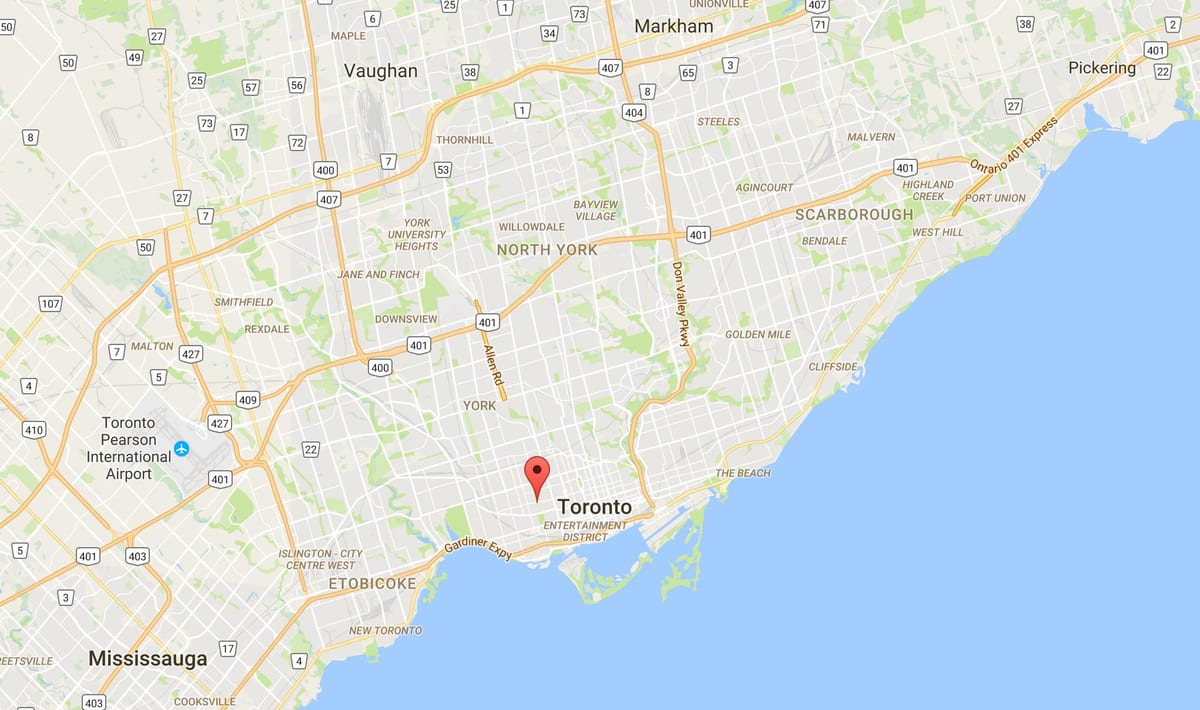 Mapa dzielnicy little italy Toronto