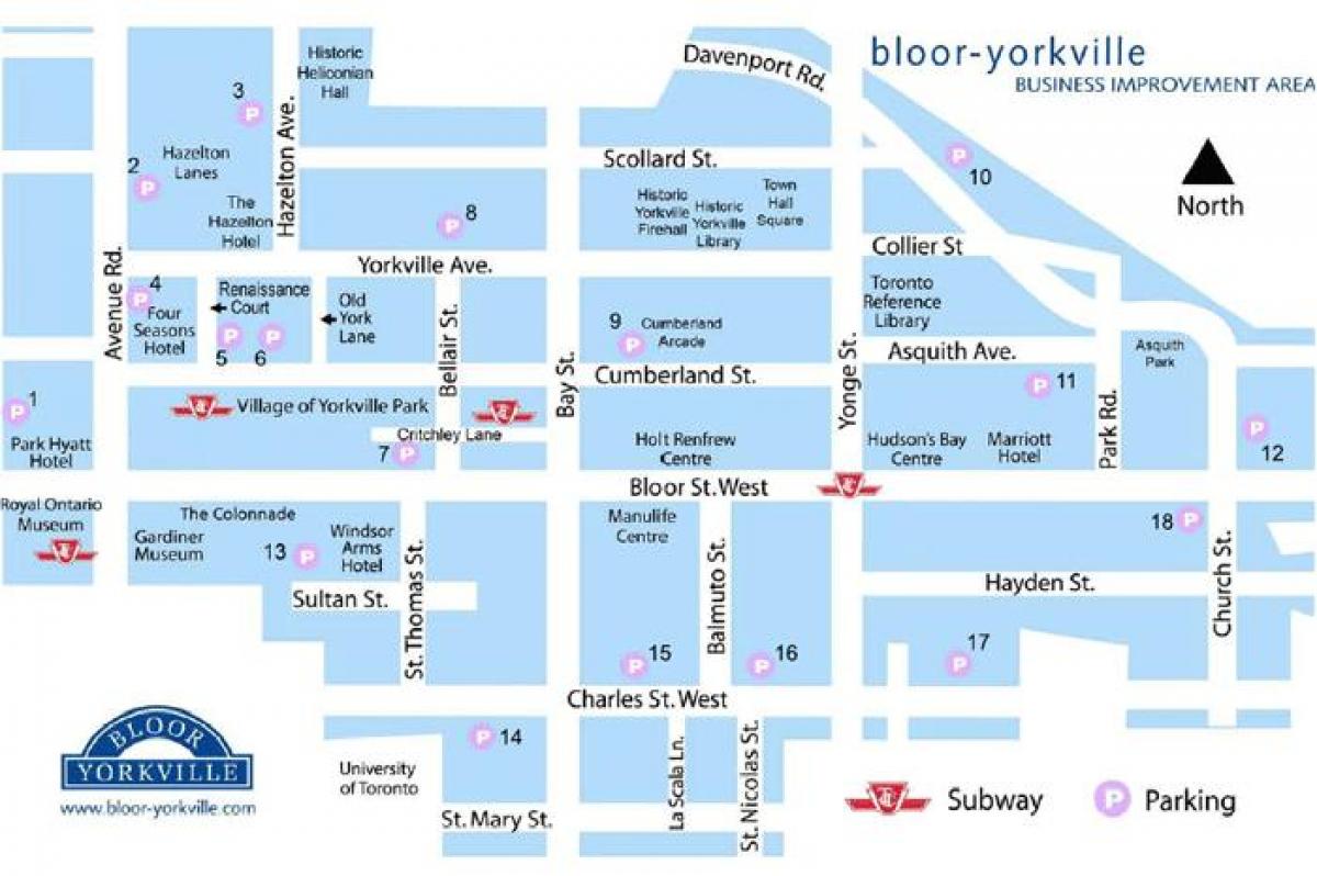 Mapa metra Блур-Yorkville
