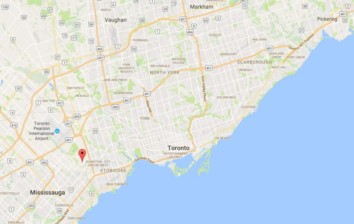 Mapa Markland drewna dzielnica Toronto