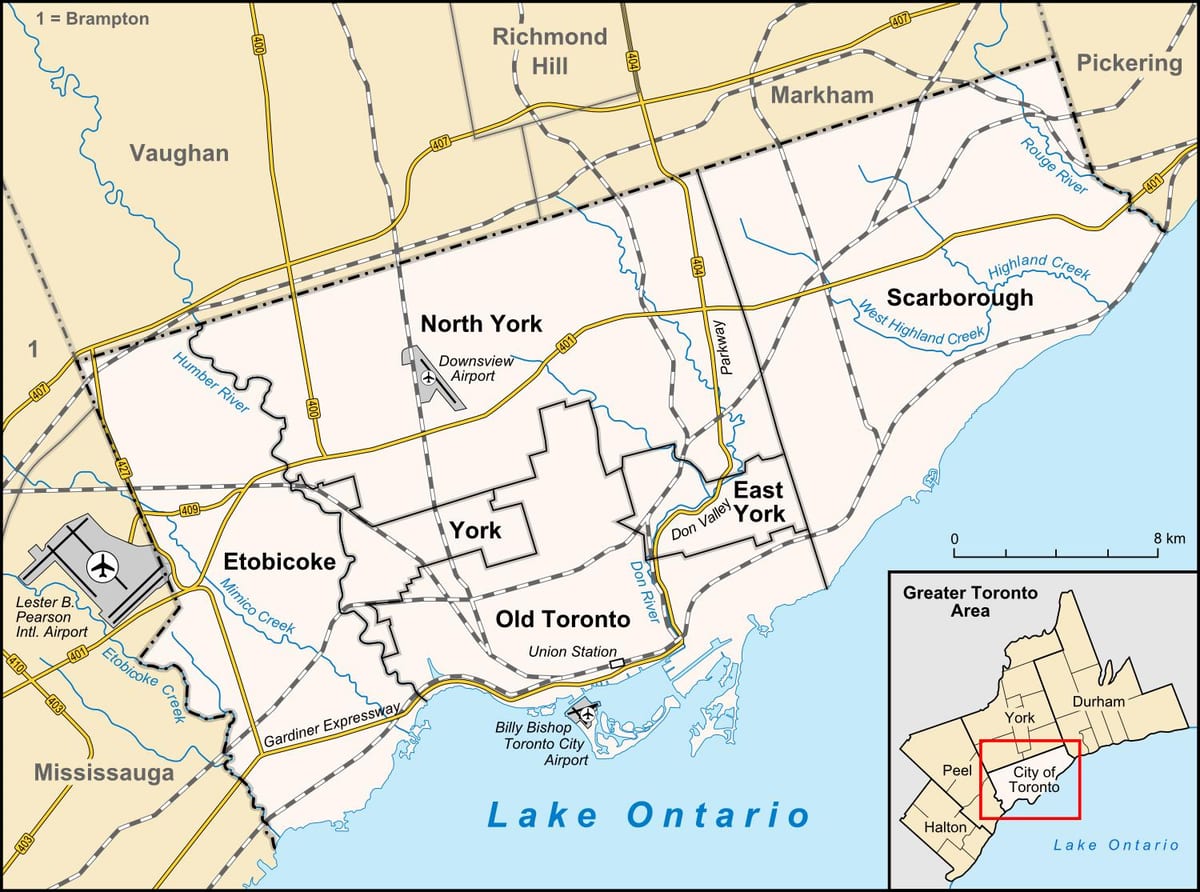 Mapa Międzynarodowy port lotniczy toronto-lester b. Pearson 
