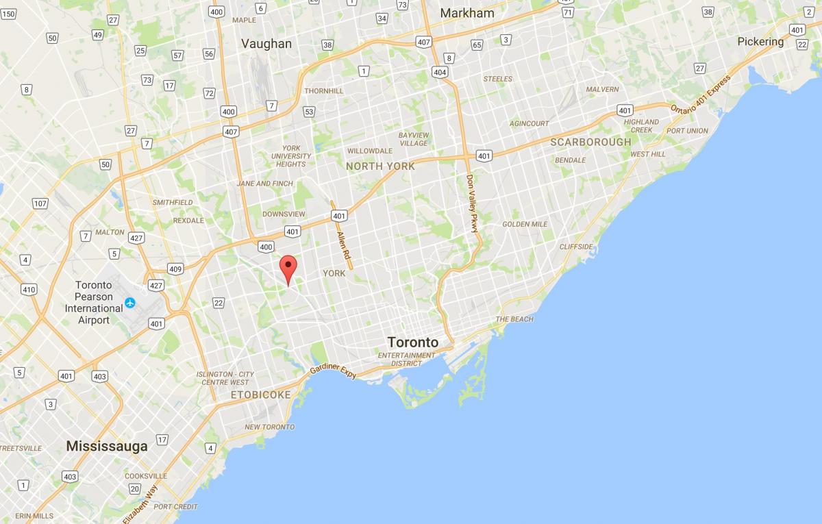 Mapa Góra Dennis dzielnica Toronto