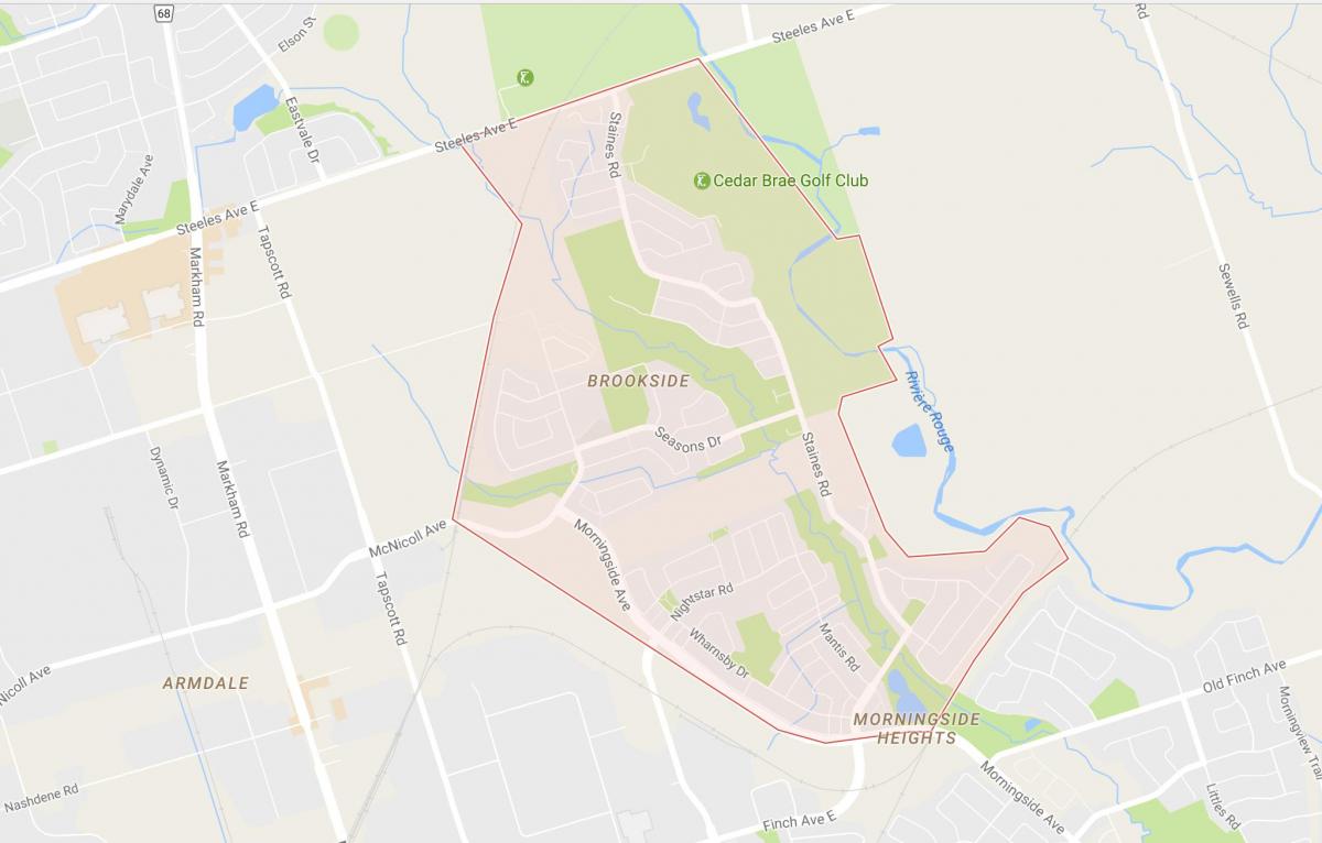 Mapa Morningside Heights dzielnicy Toronto