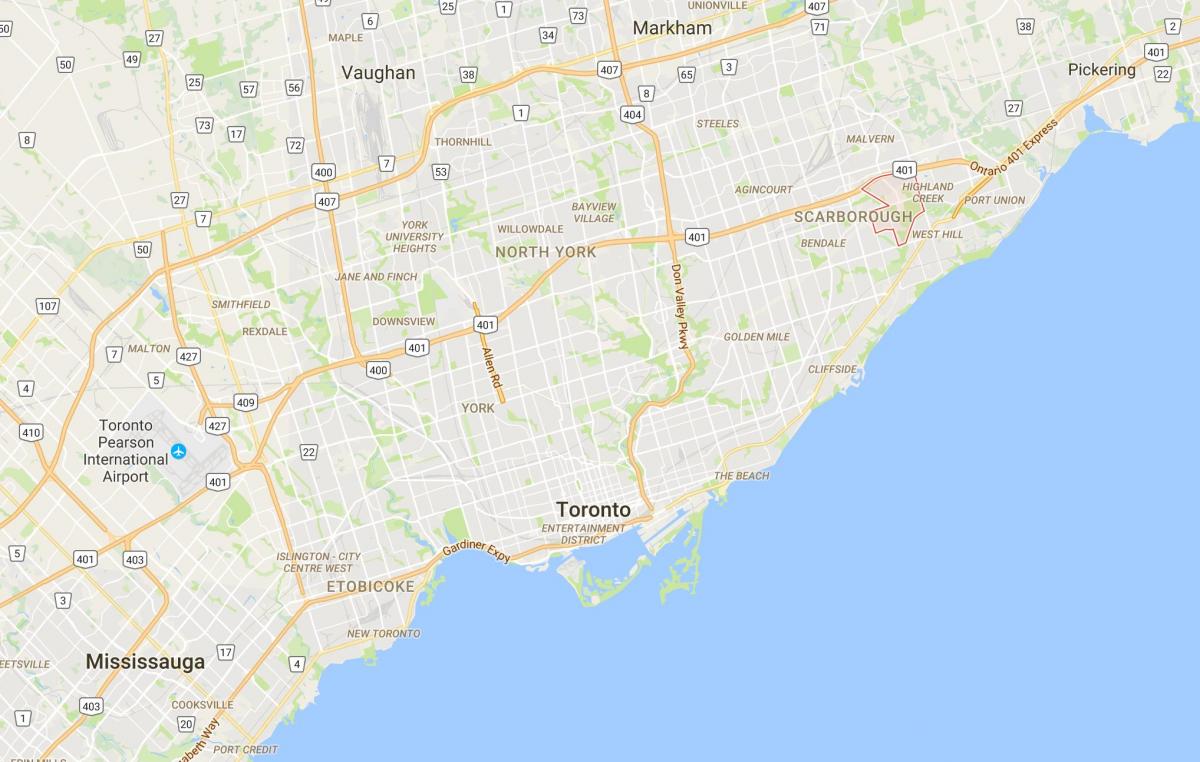 Mapa Morningside dzielnica Toronto