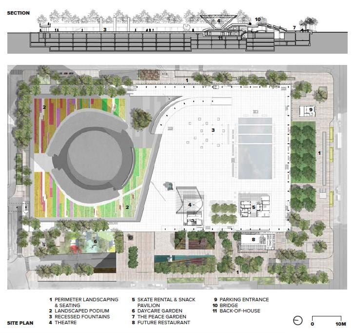 Mapa Nathan Phillips square świecie ogród