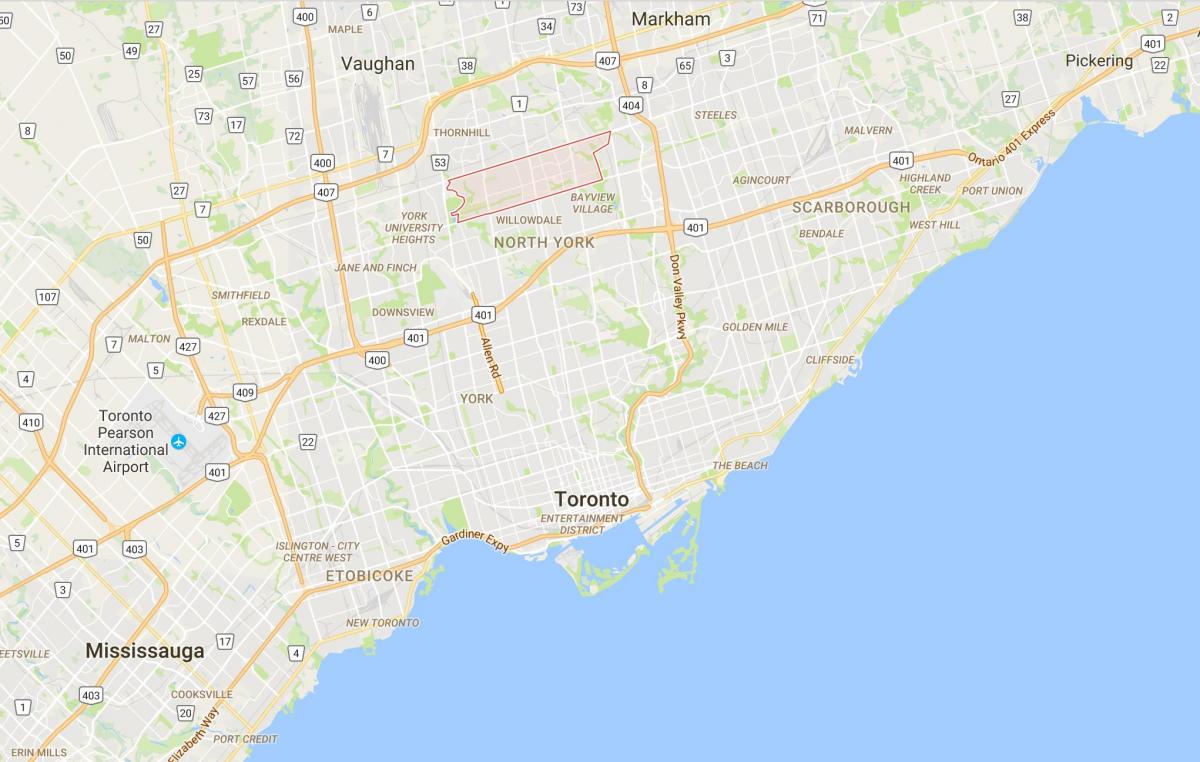 Mapa Newtonbrook dzielnica Toronto