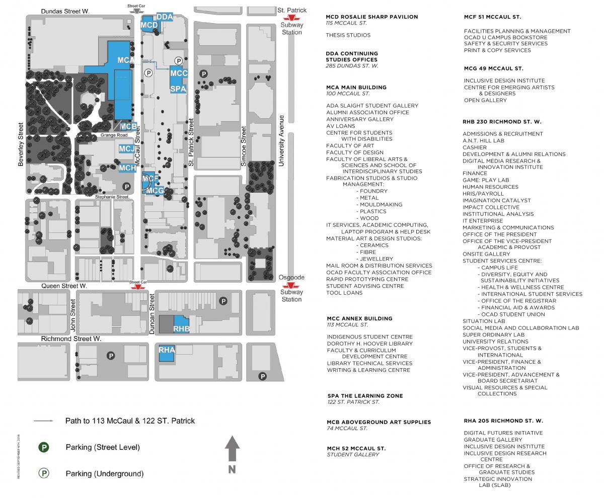 Mapa OCAD Uniwersytet w Toronto