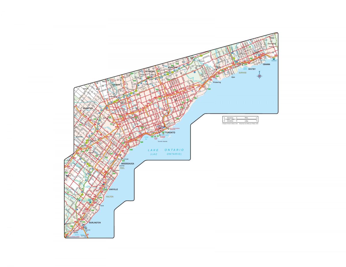 Mapa oficjalnych drodze Ontario