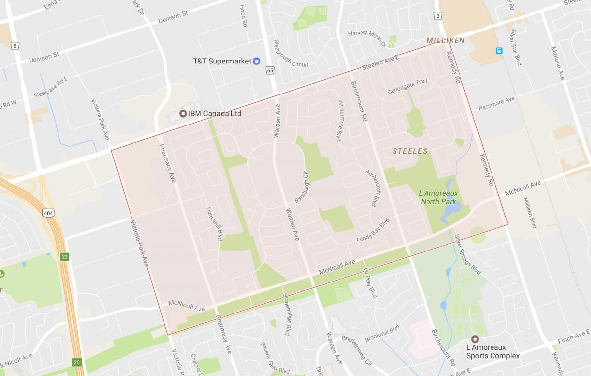 Mapa okolic Стилс Toronto